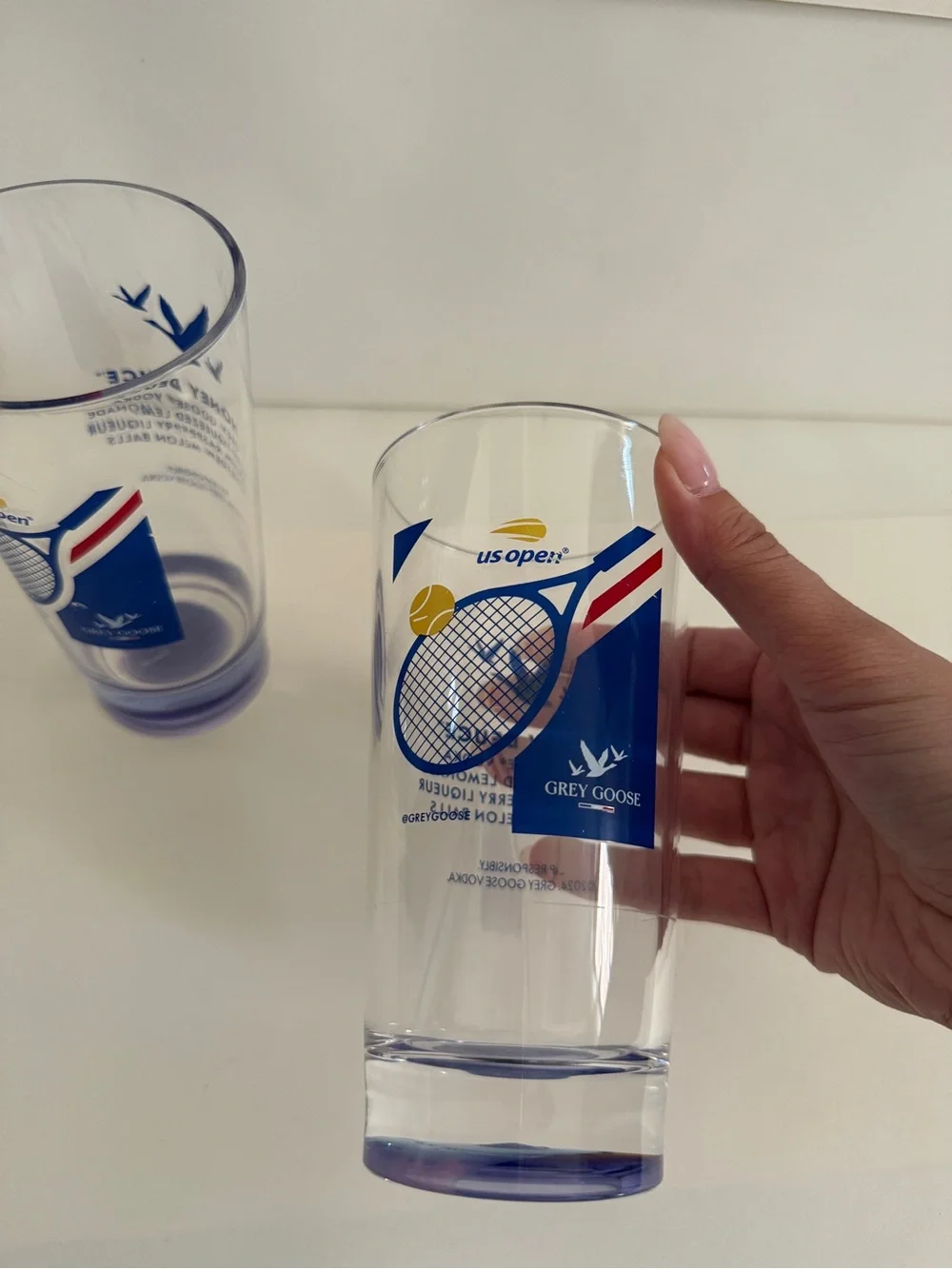 US Open 2024 Honey Deuce Blue Tennis Glass - Set of 2
